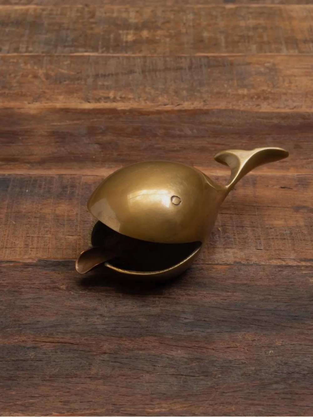 Large Brass Whale Ashtray